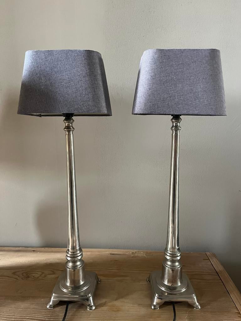 Twee fraaie tafel/schemerlampen, 50 tot 75 cm, Ophalen of Verzenden, Zo goed als nieuw, Stof