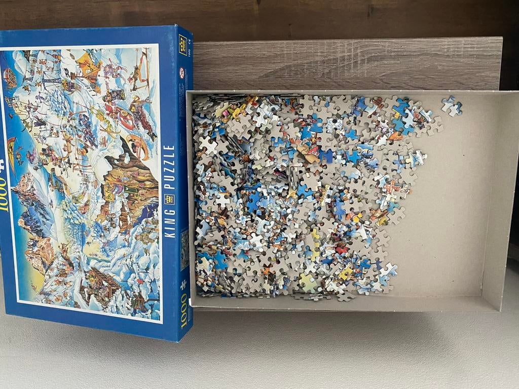King Puzzel 1000 stukjes - Winterlandschap, Hobby en Vrije tijd, Denksport en Puzzels, Gebruikt, Legpuzzel, 500 t/m 1500 stukjes