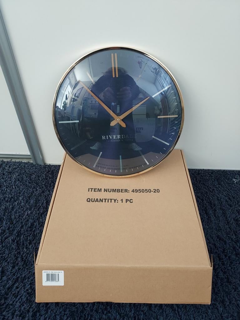 RIVERDALE WANDKLOK  NIEUW, Huis en Inrichting, Ophalen, Zo goed als nieuw, Analoog, Wandklok