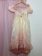 Dromerige Roze Lolita Tule Prinsessenjurk met Rozen, Wit, Maat 42/44 (L), Ophalen of Verzenden, Zo goed als nieuw