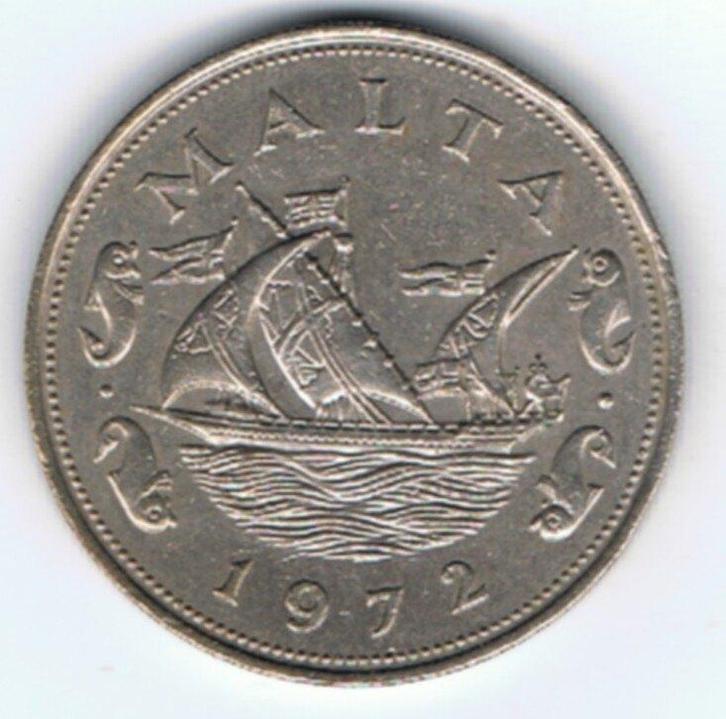 23-797 Malta 10 cent 1972, Postzegels en Munten, Munten | Europa | Niet-Euromunten, Losse munt, Overige landen, Ophalen of Verzenden