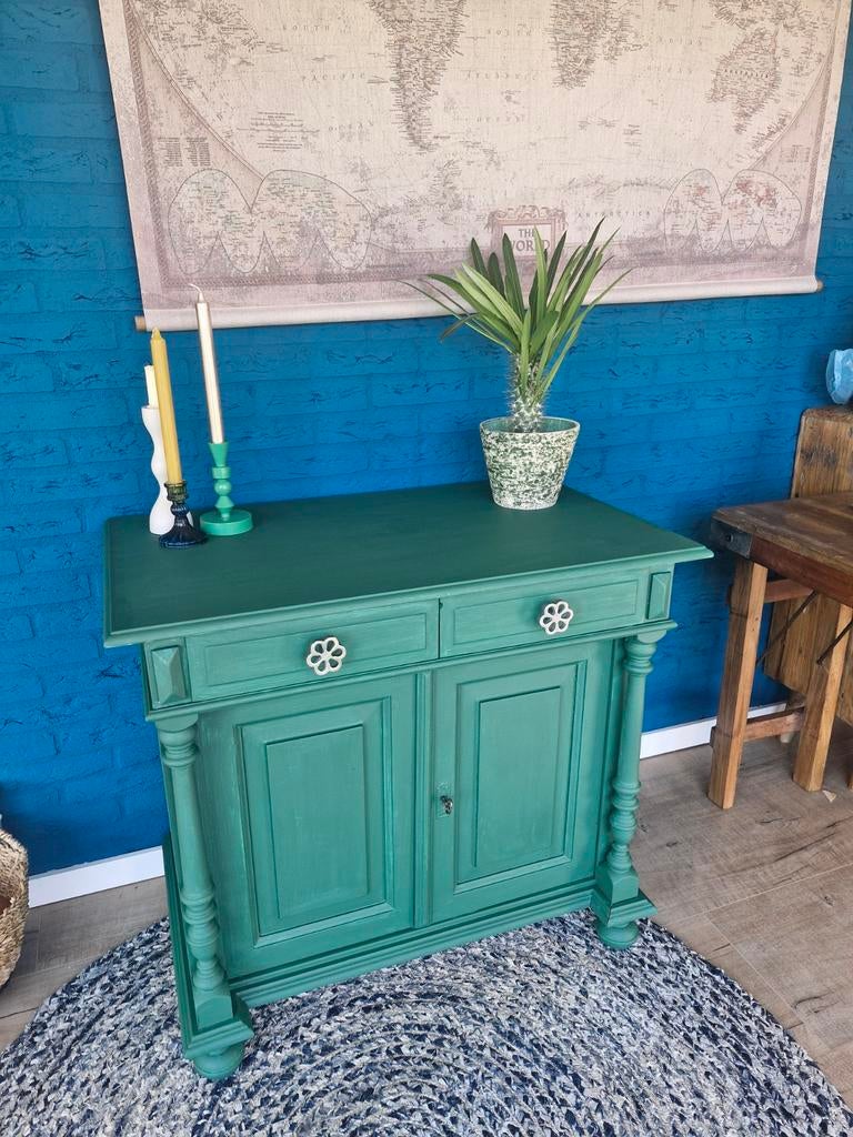 Groen kastje, Huis en Inrichting, Kasten | Dressoirs, Ophalen, Gebruikt, 25 tot 50 cm