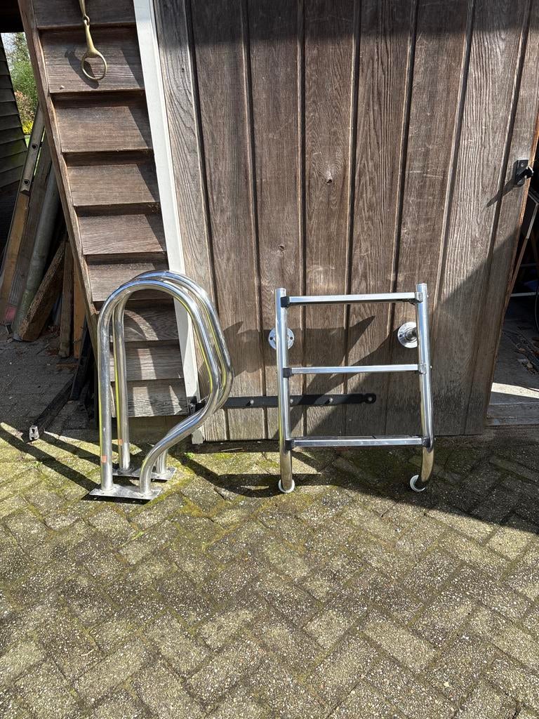 Zwembad trap - RVS zwembadtrap, Tuin en Terras, Ophalen, Gebruikt, Ladder