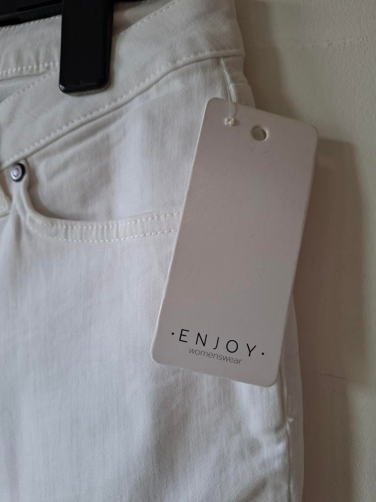 Witte capribroek met stretch van Enjoy, maat 44, Wit, Maat 42/44 (L), Enjoy, Nieuw