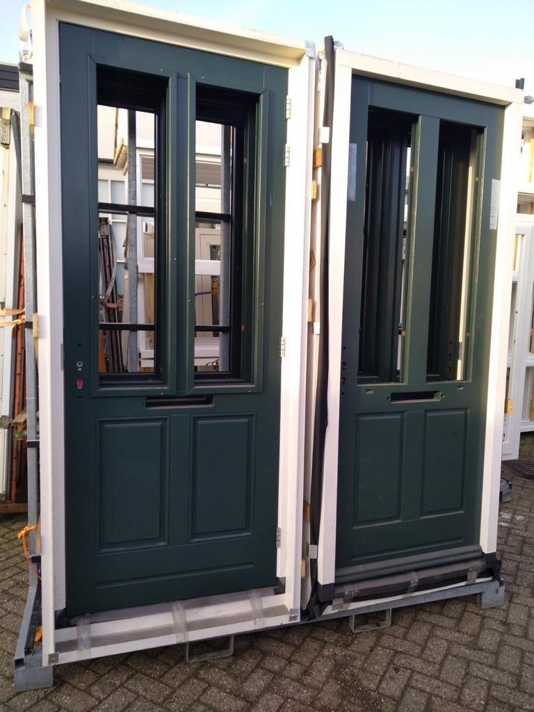 Kozijn met voordeur hardhout, Doe-het-zelf en Verbouw, Deuren en Horren, 100 tot 120 cm, 215 cm of meer, Nieuw, Ophalen of Verzenden