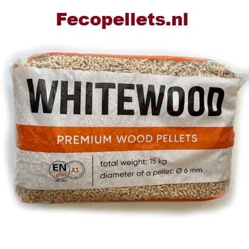 Whitewood pellets en PlusA1 15 kg € 8,- /pelletkachel/kachel, Tuin en Terras, Haardhout, 6 m³ of meer, Ophalen