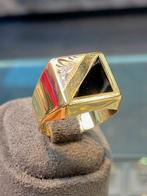 14k Gouden Onyx Ring, Ophalen, 18 tot 19, Nieuw, Dame of Heer