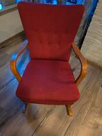 Vintage Schommelstoel - Prachtig Rood Design, Ophalen, Gebruikt, Vintage, Stof