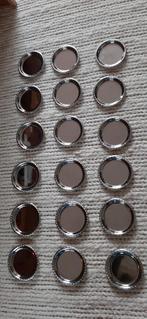 18 verzilverde onderzettertjes, 10cm, ca.1960, Ophalen of Verzenden, Gebruikt, Glas of Kopje