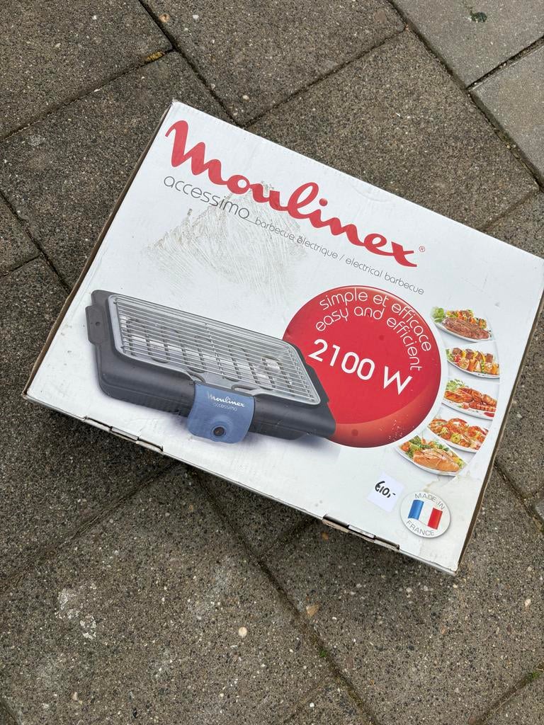 Moulinex Accessimo Elektrische Barbecue Grill 2100W, Ophalen of Verzenden, Gebruikt
