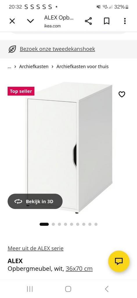 Ikea ALEX Opbergmeubel, Ophalen