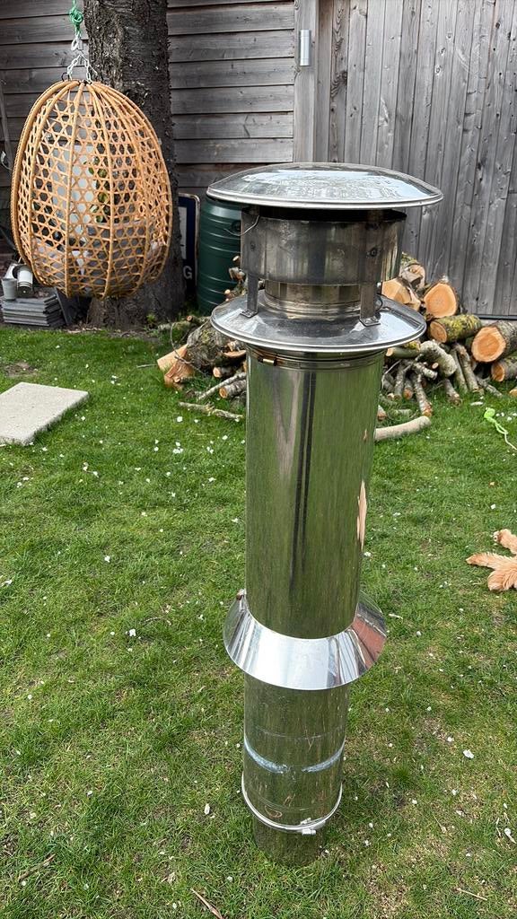 Kachelpijp/ rookgasafvoer/ dubbelwandig/ dakdoorvoer, Ophalen of Verzenden, Gebruikt, Afzuiger