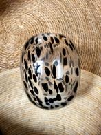 Glazen vaas met panterprint - stijlvolle decoratie, Ophalen of Verzenden