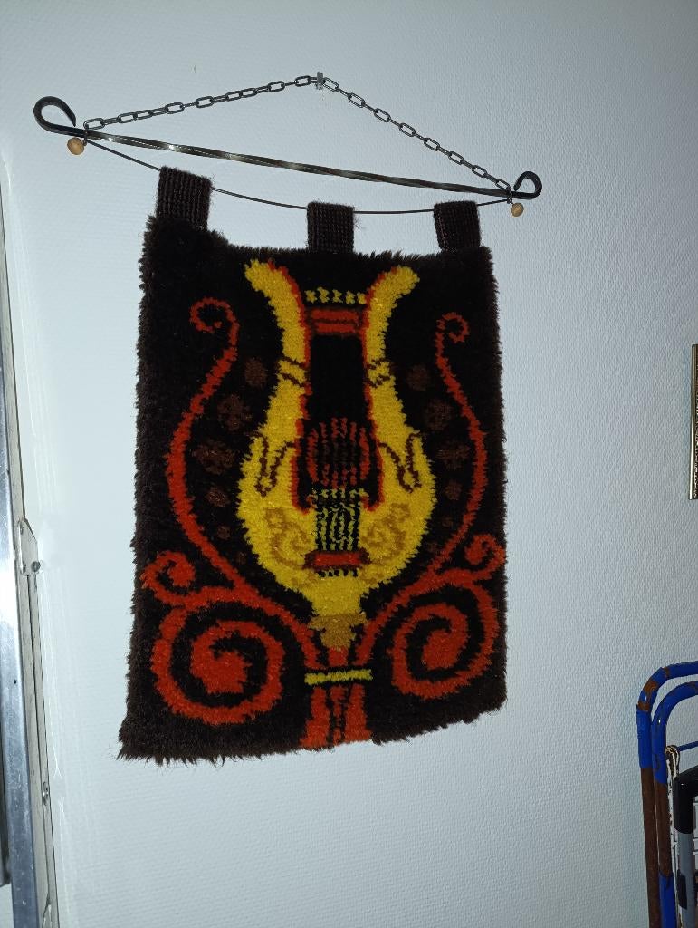 Vintage wandkleed (Rya kleed), Boho, Meerkleurig, Ophalen of Verzenden, Zo goed als nieuw