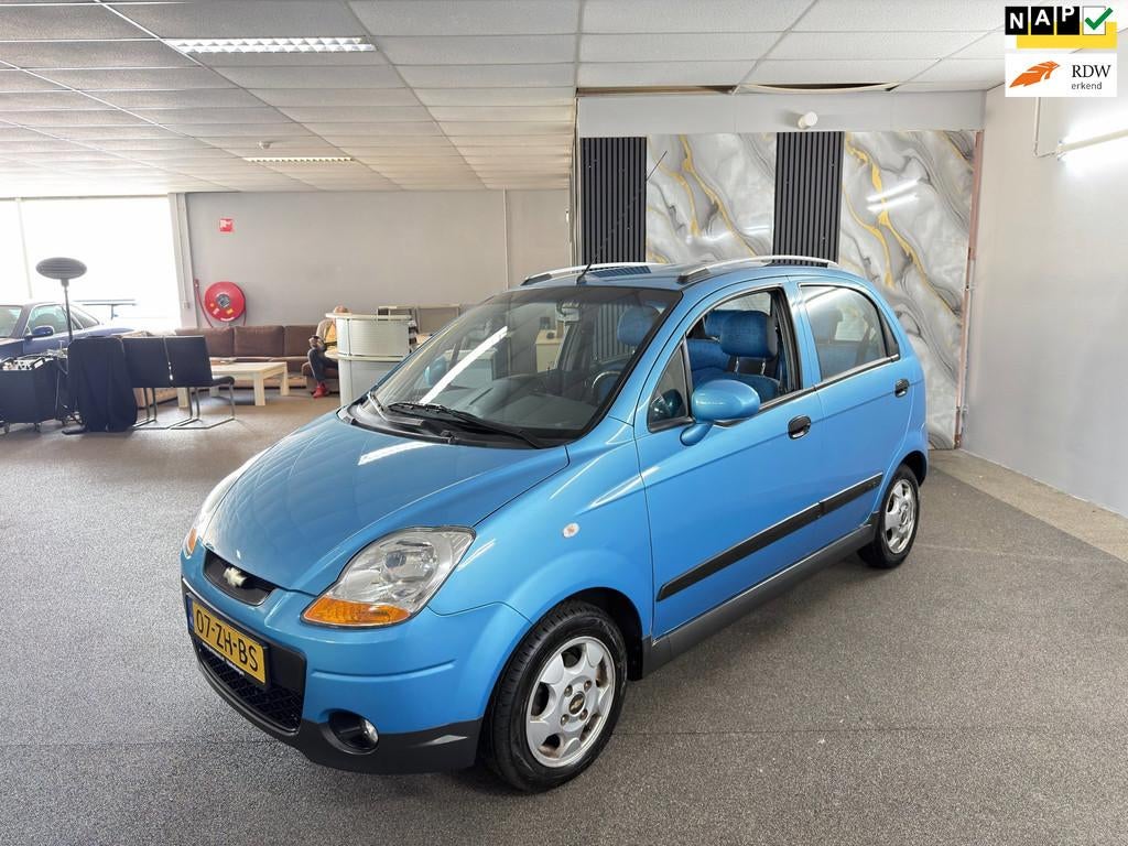 Chevrolet Matiz 0.8 Style Automaat,Airco,Carplay,Bluetooth,N, Auto's, Stof, Gebruikt, Zwart, Blauw