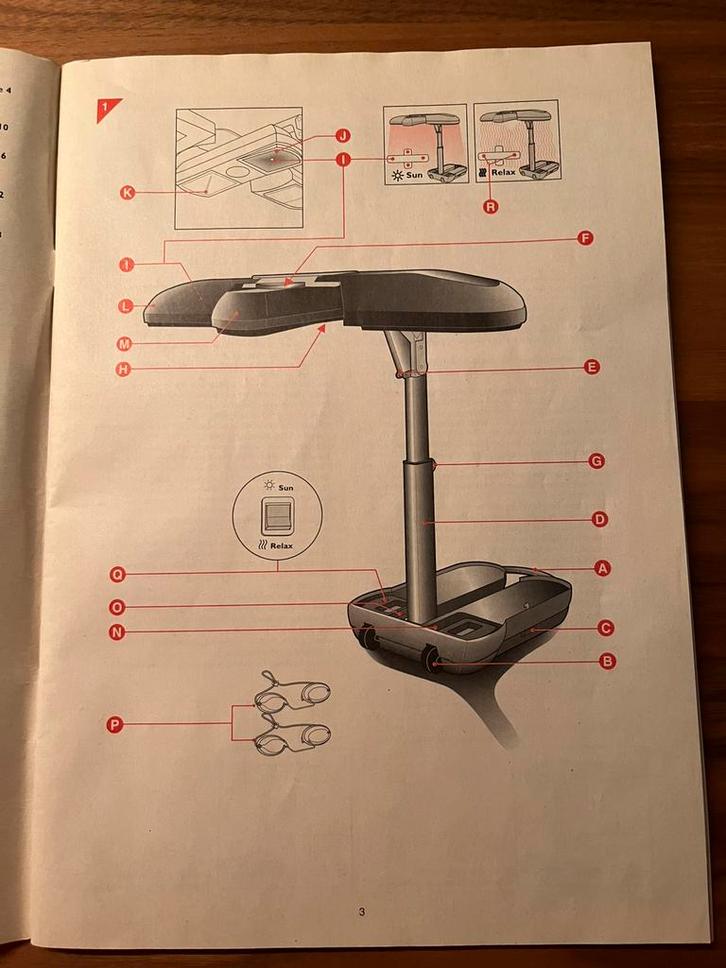 Inklapbare zonnehemel met infrarood lanpen van Philips, Witgoed en Apparatuur, Zonnebanken en Gezichtsbruiners, Zo goed als nieuw
