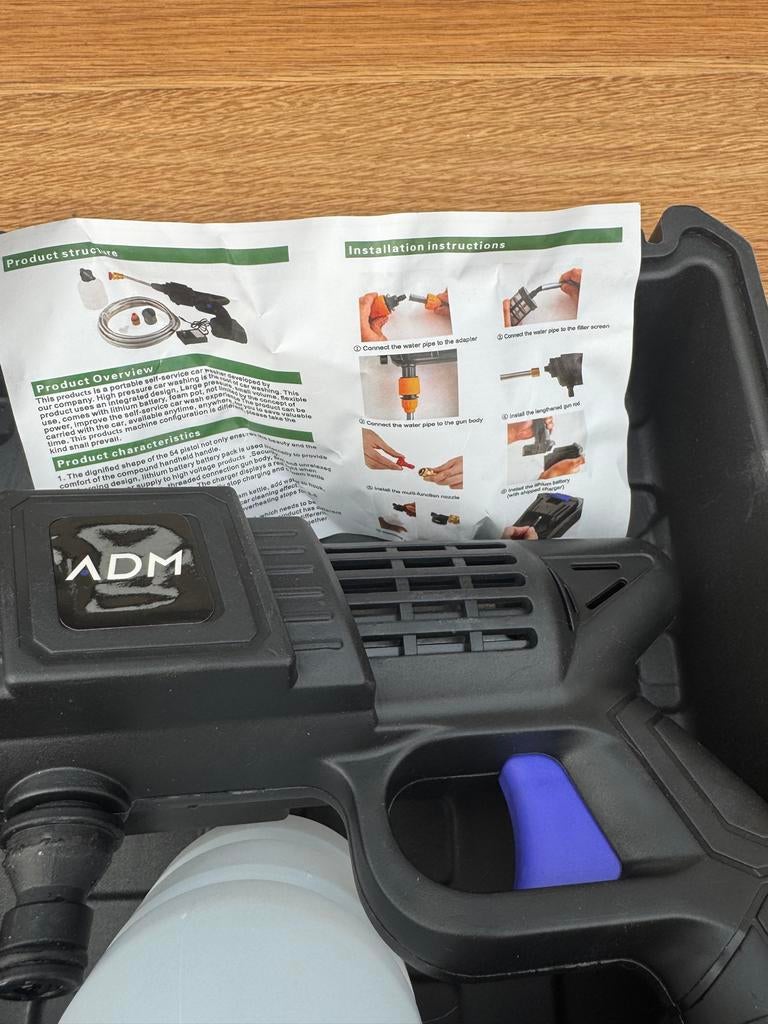 ADM hogedrukreiniger met accu, Ophalen of Verzenden, Gebruikt, Accu