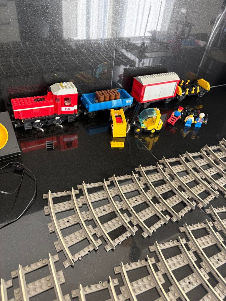 Lego 9 volt trein + lego 9 volt spoorweg overgang!!, Ophalen, Gebruikt, Lego, Losse stenen