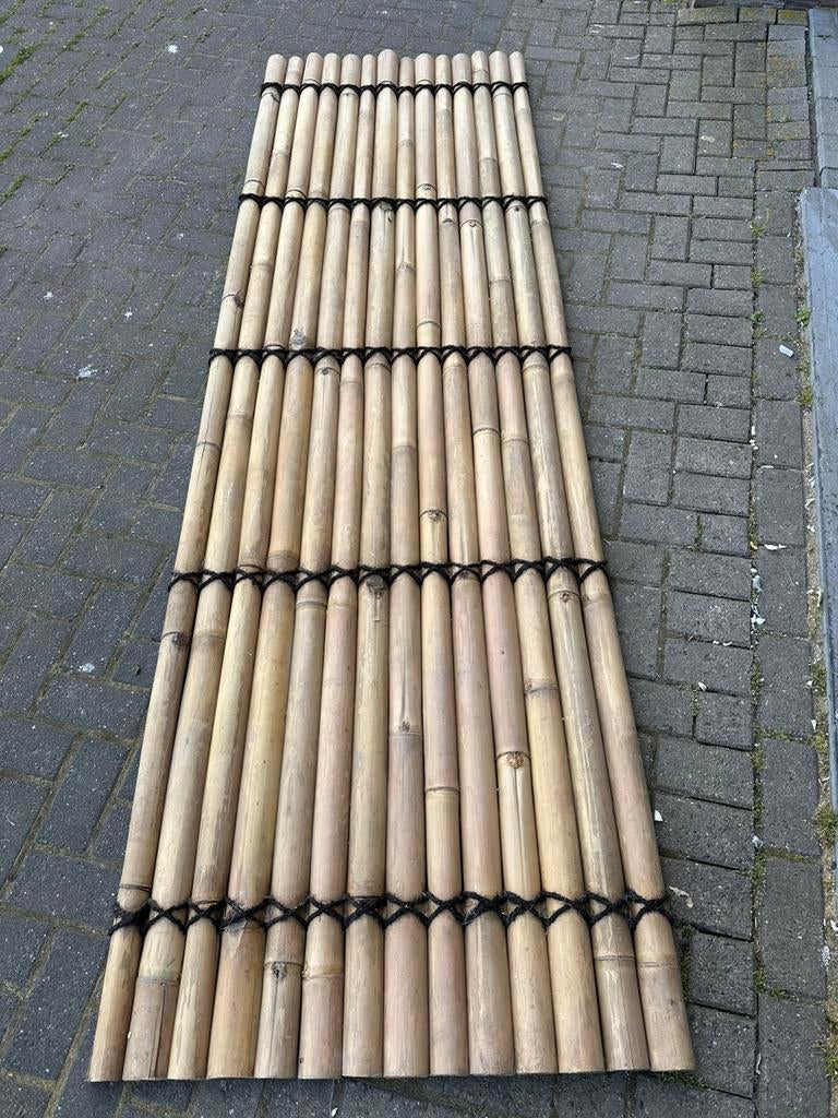 Bamboe schutting schermen 90x300 cm – 7 stuks, Ophalen, Zo goed als nieuw, 250 cm of meer
