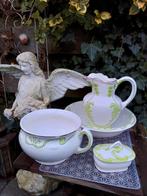 Lampetset handbeschilderd appeltjesgroen/goud, Ophalen