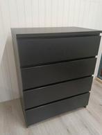 Ikea Malm Kast donkerbruin, 4 lades, 80x48x100cm, Ophalen, Gebruikt, 100 tot 150 cm, 50 tot 100 cm