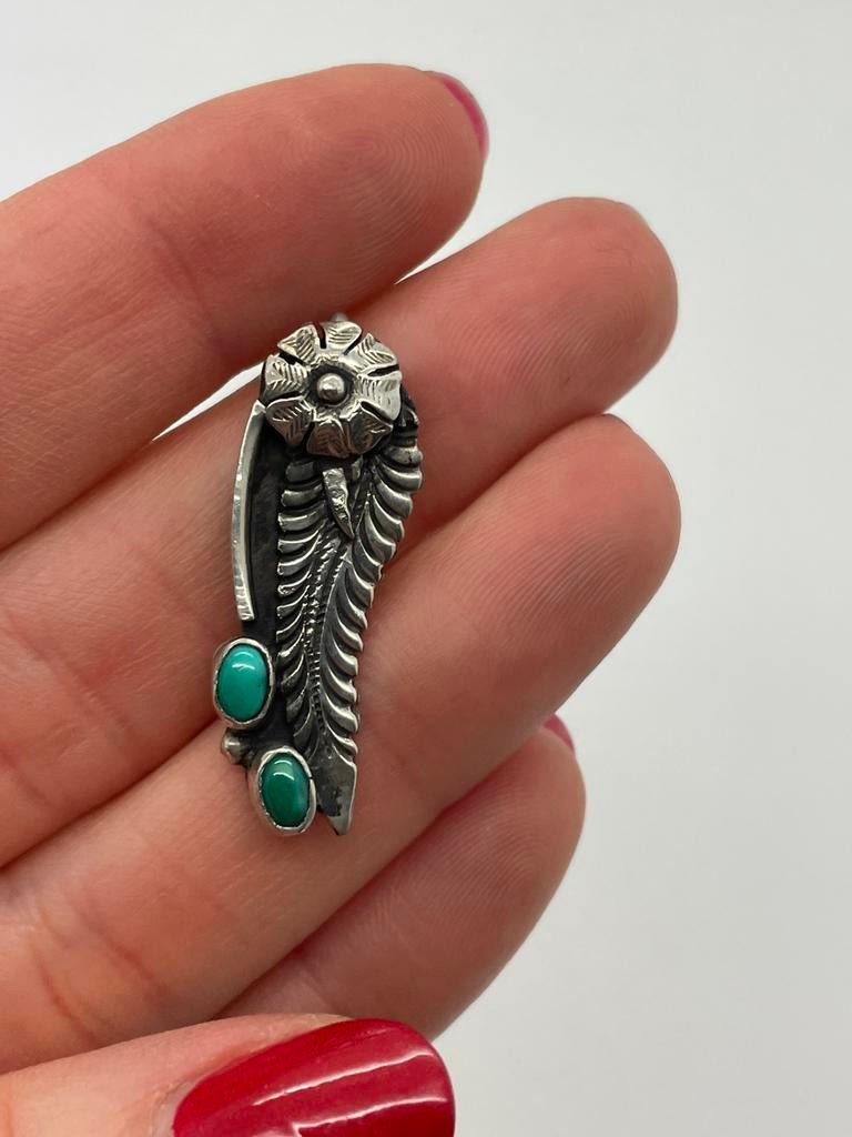 D141 Prachtige zilveren Navajo hanger, Overige voorstellingen, Ophalen of Verzenden, X, Met edelsteen