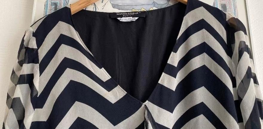 Marina Rinaldi Zijde blouse 44/46, Ophalen of Verzenden, Nieuw, Maat 42/44 (L), Blauw