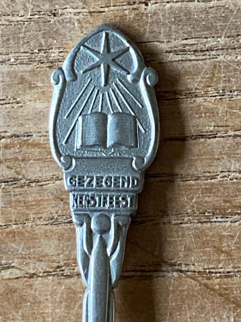 Vintage theelepel GEHA - gezegend kerstfeest, Ophalen of Verzenden