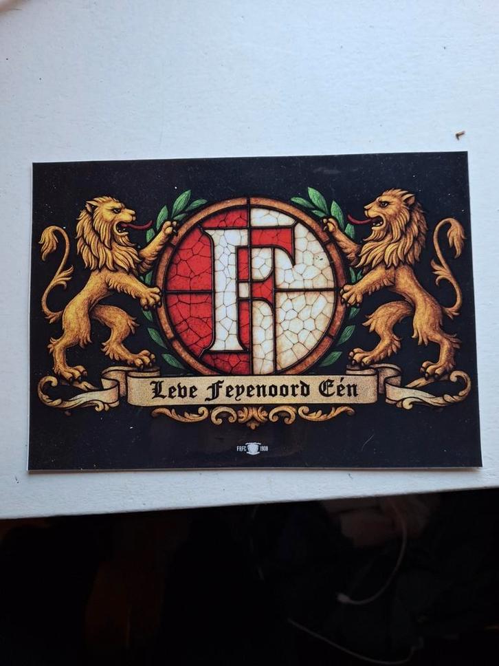 Grote Feyenoord Sticker - Leve Feyenoord Eén, Verzamelen, Sportartikelen en Voetbal, Nieuw, Ophalen of Verzenden