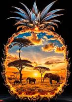 Diamond painting Olifanten in ananas 50x40cm, Ophalen of Verzenden, Nieuw, Knutselwerk