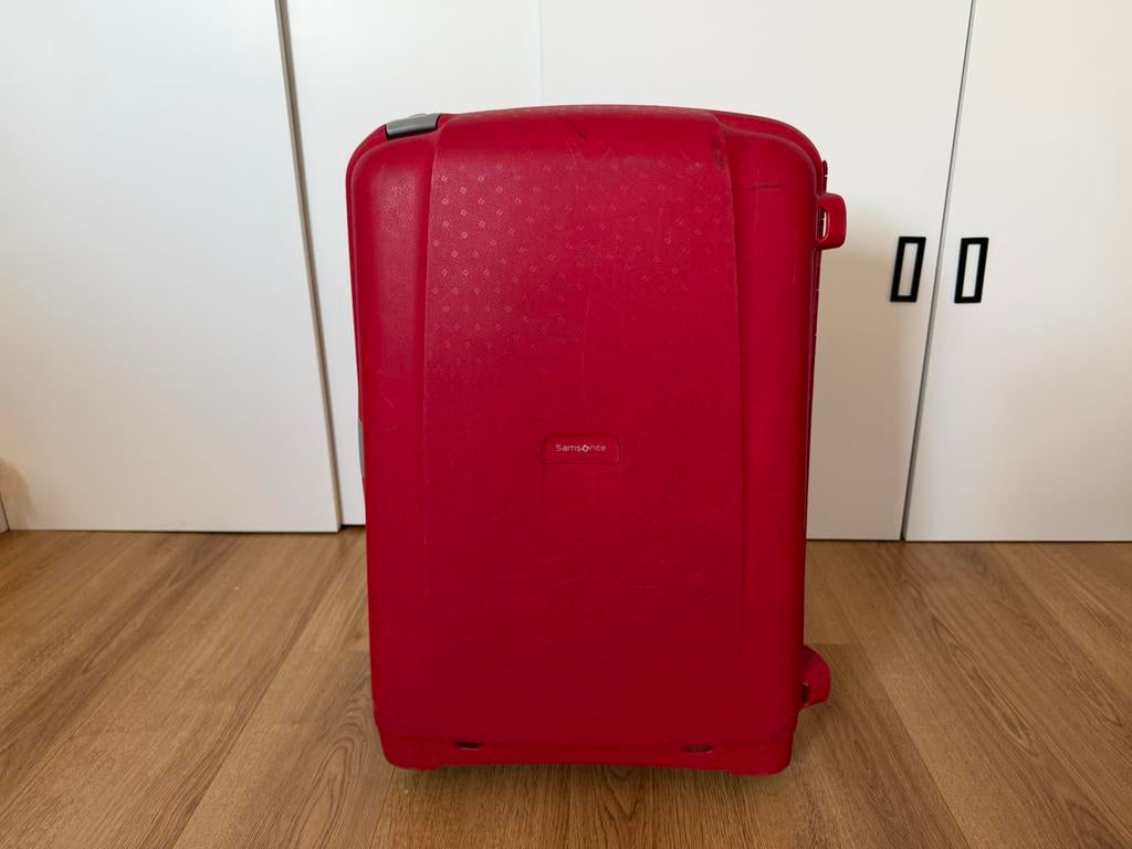 Samsonite stevige reiskoffer 70cm Rood, Sieraden, Tassen en Uiterlijk, Koffers, Ophalen, Gebruikt, Hard kunststof, 60 tot 70 cm