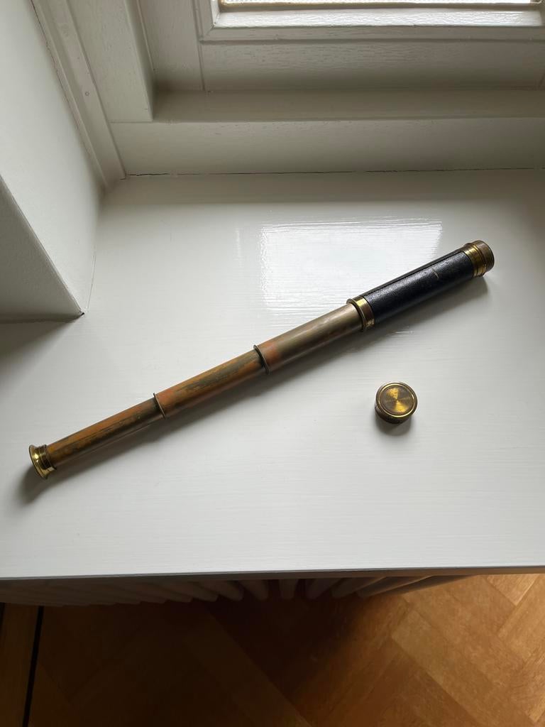 Antieke Franse nautische verrekijker/telescoop, Audio, Tv en Foto, Optische apparatuur | Telescopen, Ophalen of Verzenden, Gebruikt