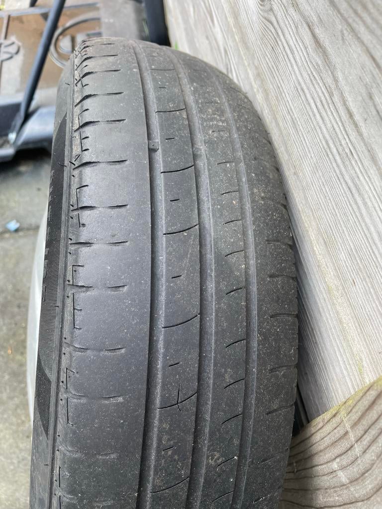 4x Banden met velg voor Daihatsu Cuore 145/80 R12, Ophalen, Gebruikt, 145 mm, Banden en Velgen