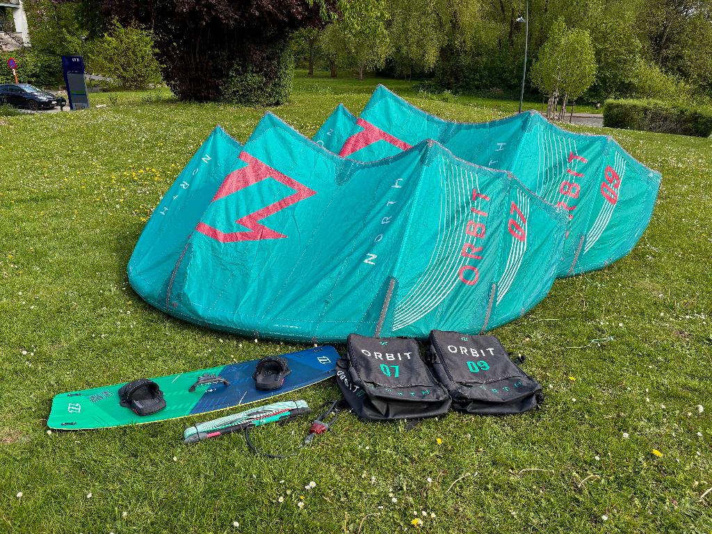 North Orbit & Atmos set, Watersport en Boten, Kitesurfen, Gebruikt, Kitesurf-set, Twintip, 9 m²