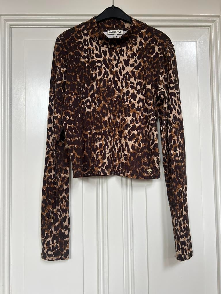 Harper & Yve Lexie Leopard Jeff shirt maat M, Kleding | Dames, Ophalen of Verzenden, Zo goed als nieuw, Maat 38/40 (M), Bruin