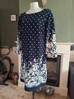 K-Design K Design gevoerde blauw crème jurk L, K-design, Maat 42/44 (L), Zo goed als nieuw, Knielengte