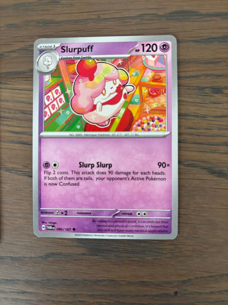 Pokémon Kaart Slurpuff 090/167 - Nieuwstaat, Ophalen of Verzenden, Zo goed als nieuw, Losse kaart