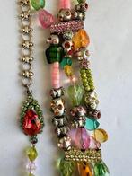 OTAZU chokerketting multicolor roze zachtgroen kleur, Verzenden, Zo goed als nieuw, Zilver, Overige materialen