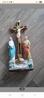 Antiek Kruisbeeld met Maria en Johannes - Beschadigd, Ophalen of Verzenden