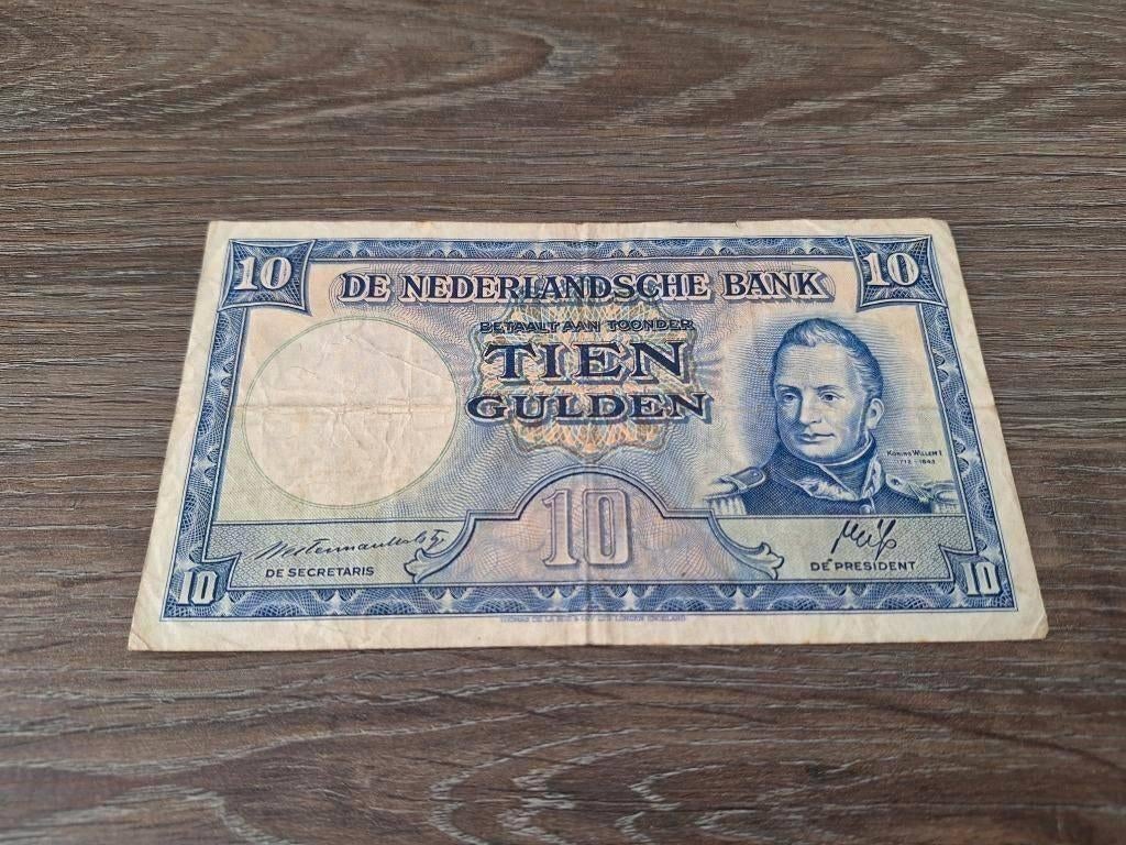 Biljet 10 gulden Willem I / Staatsmijnen, 1945, Postzegels en Munten, Ophalen of Verzenden, 10 gulden