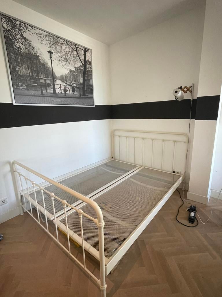 Auping bed met spijltjes Franse stijl, Huis en Inrichting, Slaapkamer | Bedden, Tweepersoons, Zo goed als nieuw, Metaal, 160 cm