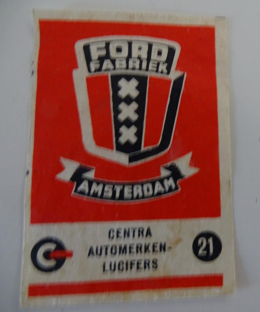 FORD FABRIEK   AMSTERDAM    Centra Automerken, Verzenden, Zo goed als nieuw, Luciferdoosjes of -merken
