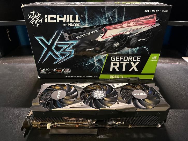 INNO3D iCHILL Geforce RTX 3060Ti, Computers en Software, Videokaarten, Gebruikt, Nvidia, PCI-Express 4.0, GDDR6, HDMI, DisplayPort