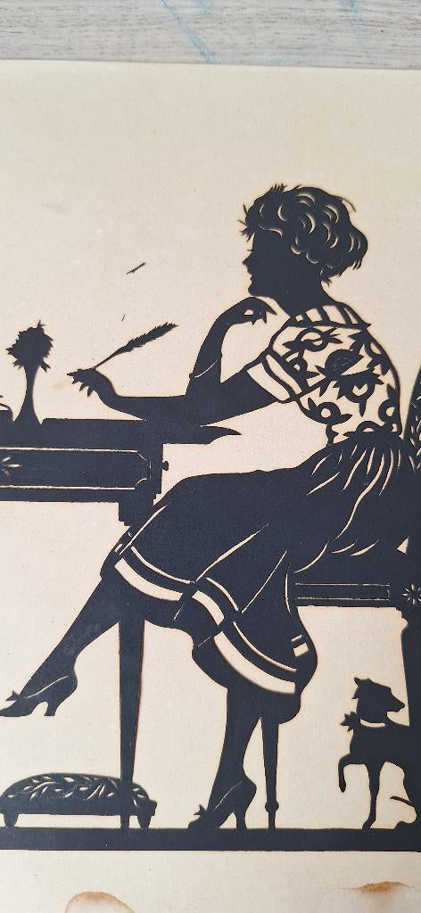 Schilderij Zwarte papier knipsel van Frans Brasch, Antiek en Kunst, Kunst | Schilderijen | Klassiek, Ophalen