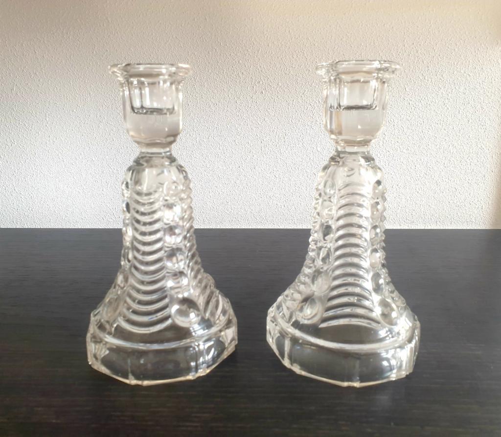 Kandelaars van Graffart en Delvenne Val Saint Lambert., Antiek en Kunst, Antiek | Kandelaars, Ophalen of Verzenden, Glas