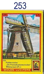 Lu253 luciferdoosje pannekoekstermolen witmarsum ( fr ), Ophalen of Verzenden, Zo goed als nieuw, Luciferdoosjes of -merken