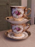 Vintage Bavaria Germany handgemaakt 24k gouden rozen theekop, Ophalen of Verzenden