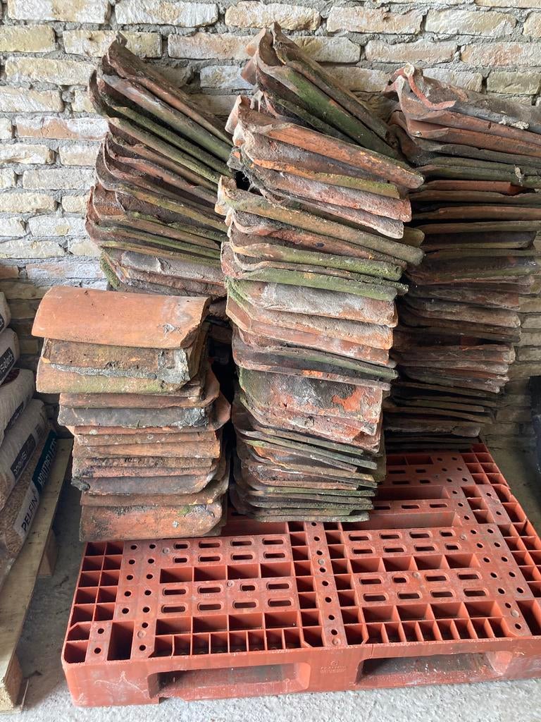 Oud hollandse dakpannen en vorsten, Doe-het-zelf en Verbouw, Dakpannen en Dakbedekking, Ophalen, Gebruikt, Steen of Klei, 15 m² of meer