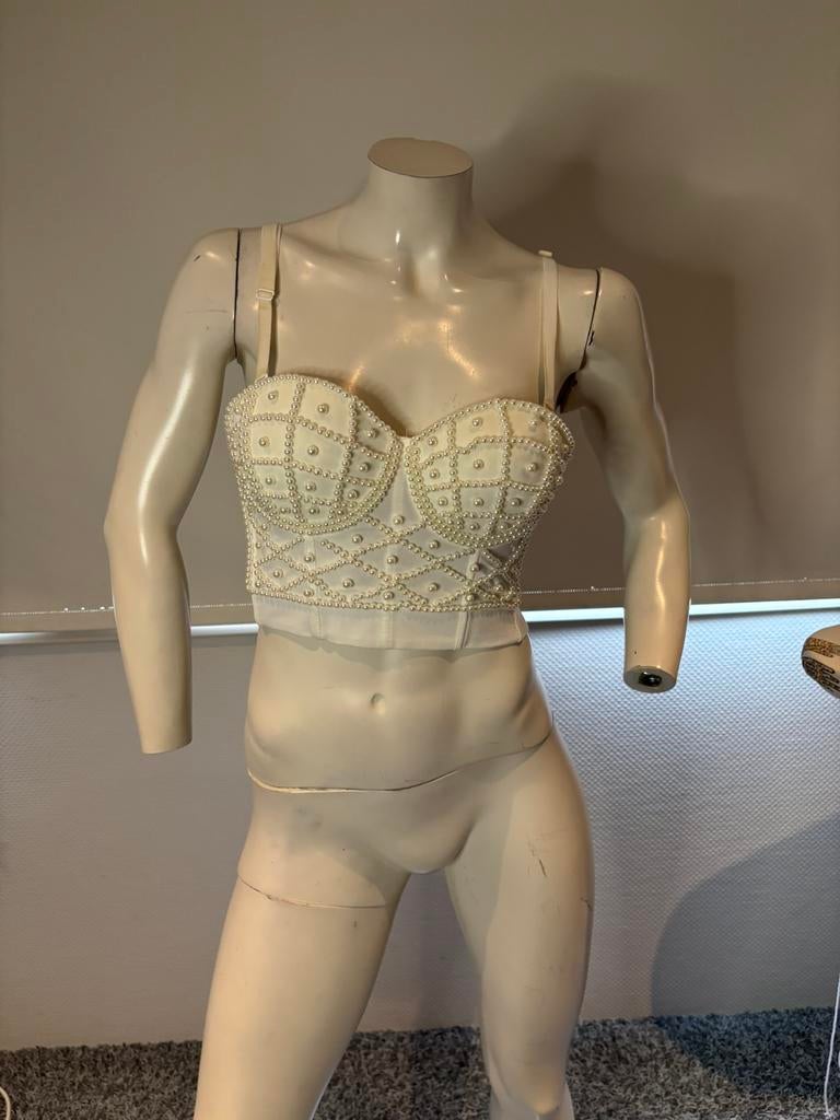 F&P corset top met kralen xs, ., Wit, Ophalen of Verzenden, Zo goed als nieuw
