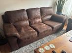 Bankstel 2-zits en 3-zits - Bruin, Huis en Inrichting, Banken | Bankstellen, Ophalen, Gebruikt, 75 tot 100 cm, Rechte bank